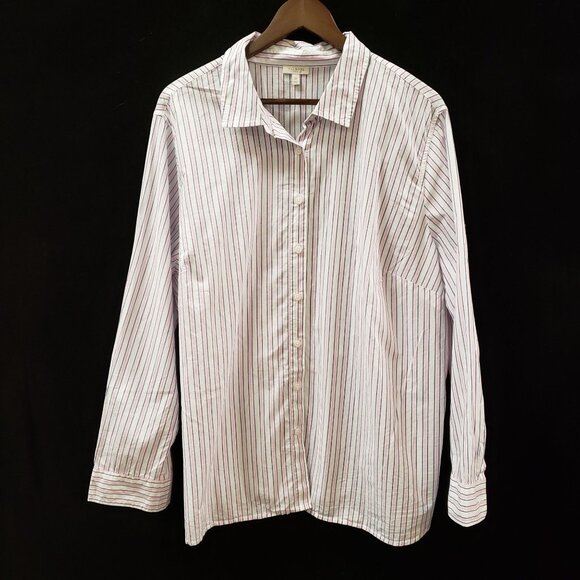 Talbots Womens Striped Button Up Top Size 3X Academia Preppy Old Money Office - Picture 1 of 9